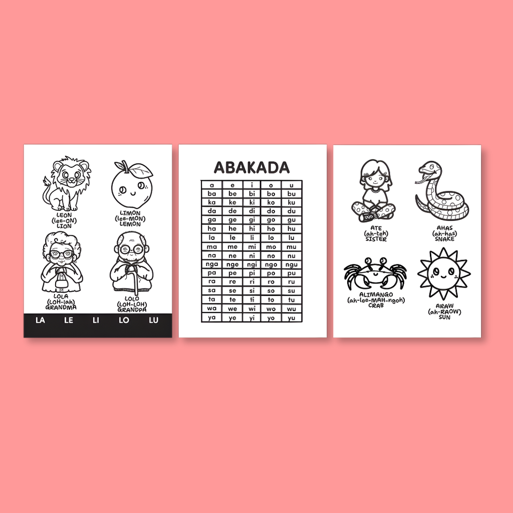 tagalog coloring book pages for kids and toddlers